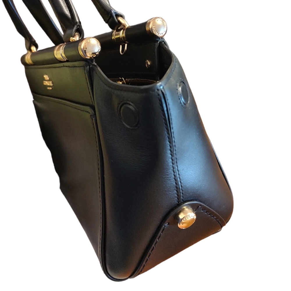 COACH Grace Bag 20 Framed Dowel Calf Leather Crossbody Tote Satchel Black 31918 - Picture 7 of 16